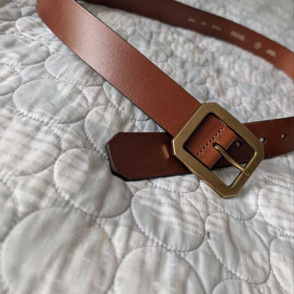 Fossil Hex Buckle Brown Belt 1223 Size XL main image 12